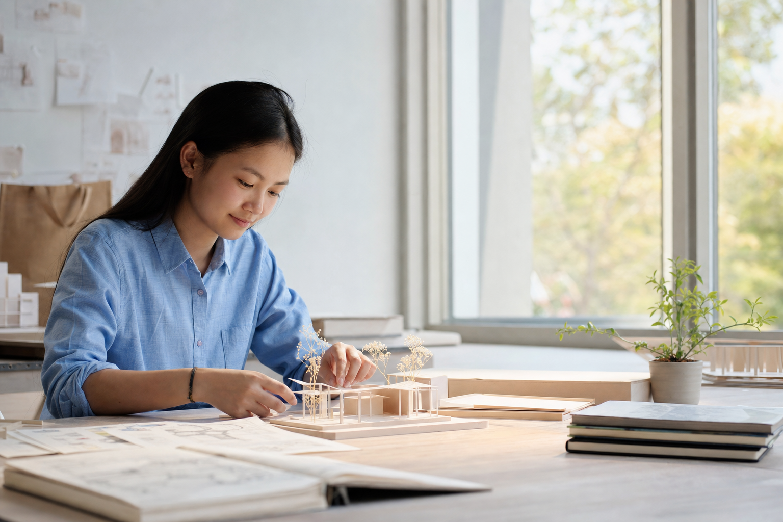 学生在校园中思考和探索未来方向